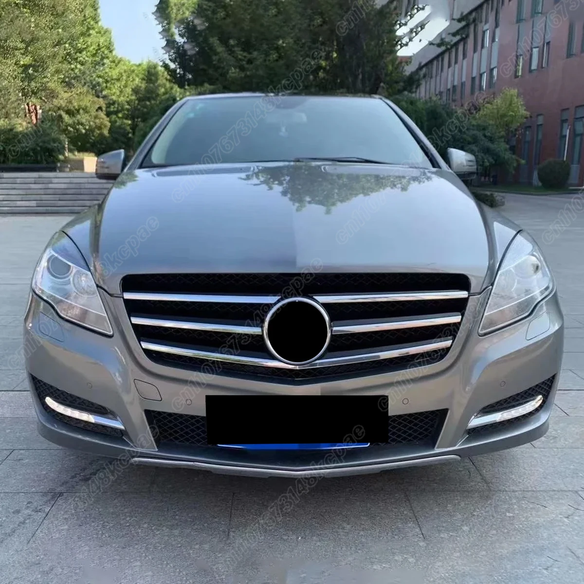Фото Для Mercedes-Benz R-класса W251 2011-2015: Комплект декоративных аксессуаров для переднего бампера, глянцевая хромированная накладка №4