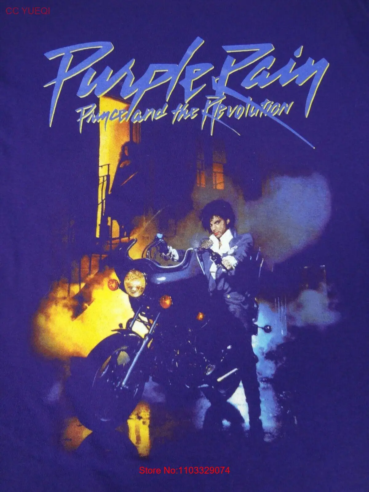 PRINCE PURPLE RAIN обложка фильма SHOT - футболка среднего размера H754