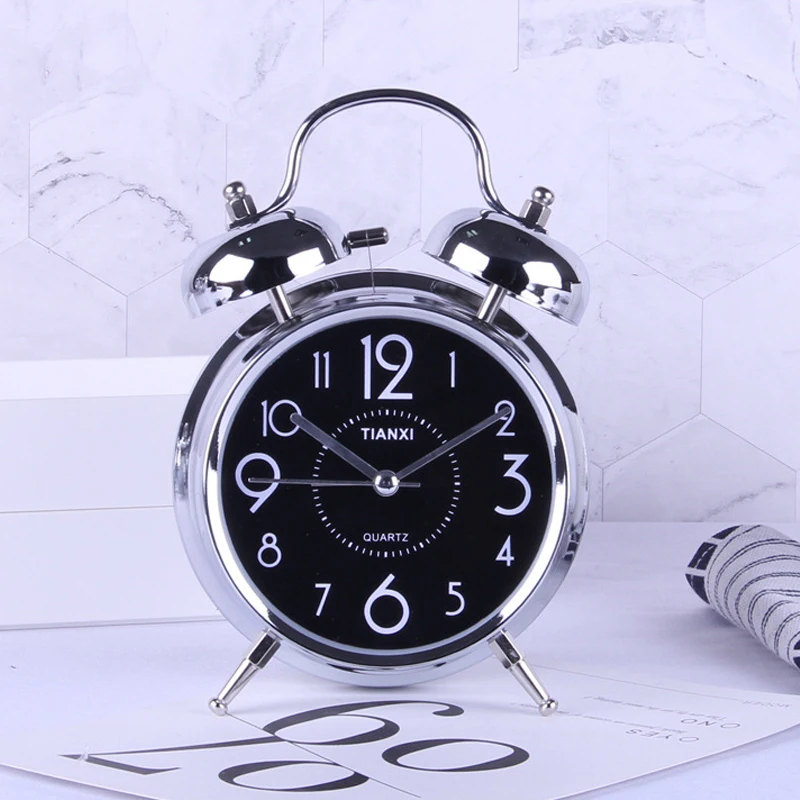 Night Light Function Round Table Clocks Student Bedside Morning Gets Up Bell