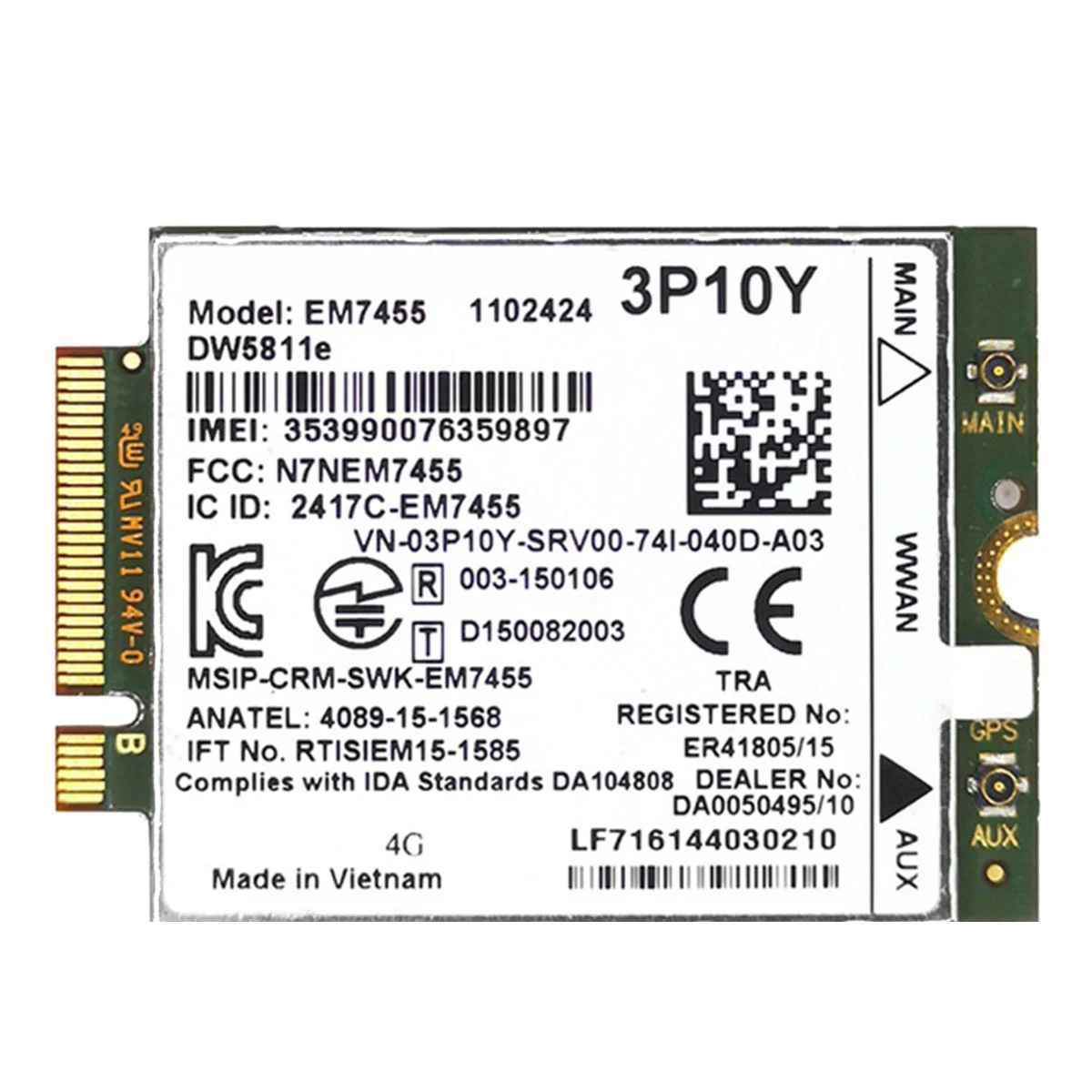 EM7455 DW5811E 4G модуль 3P10Y CAT6 E7270 E7470 E7370 E5570 E5470 беспроводной FDD/TDD Gobi6000