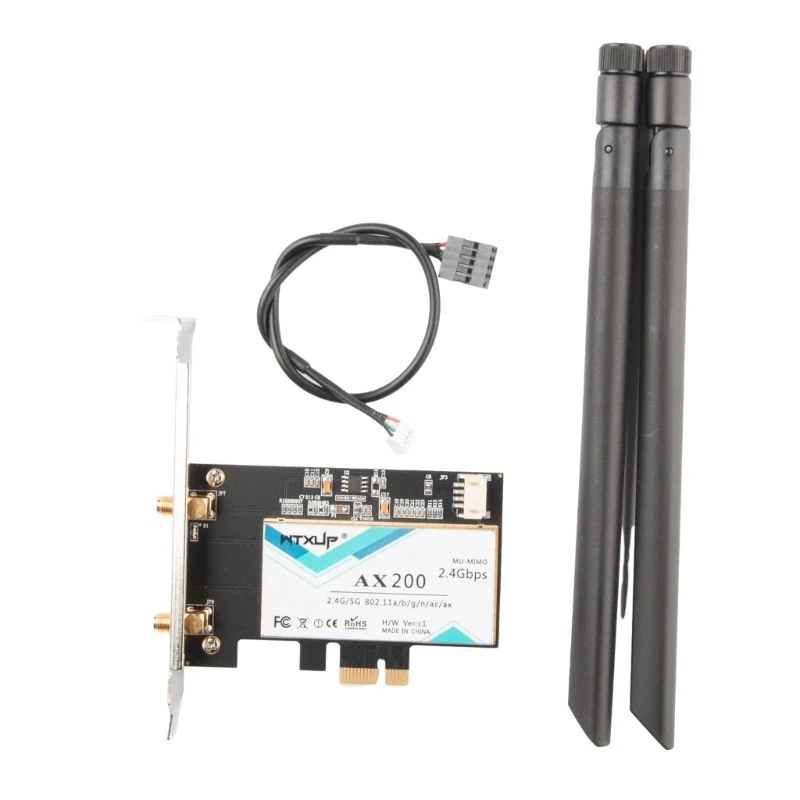 

F3MA AX200 3000 Мбит/с Wifi6 BT5.0 Беспроводная сетевая карта 3000 Мбит/с 2,4G/5G WiFi6 для карты адаптера PCIe WIfi Wlan с