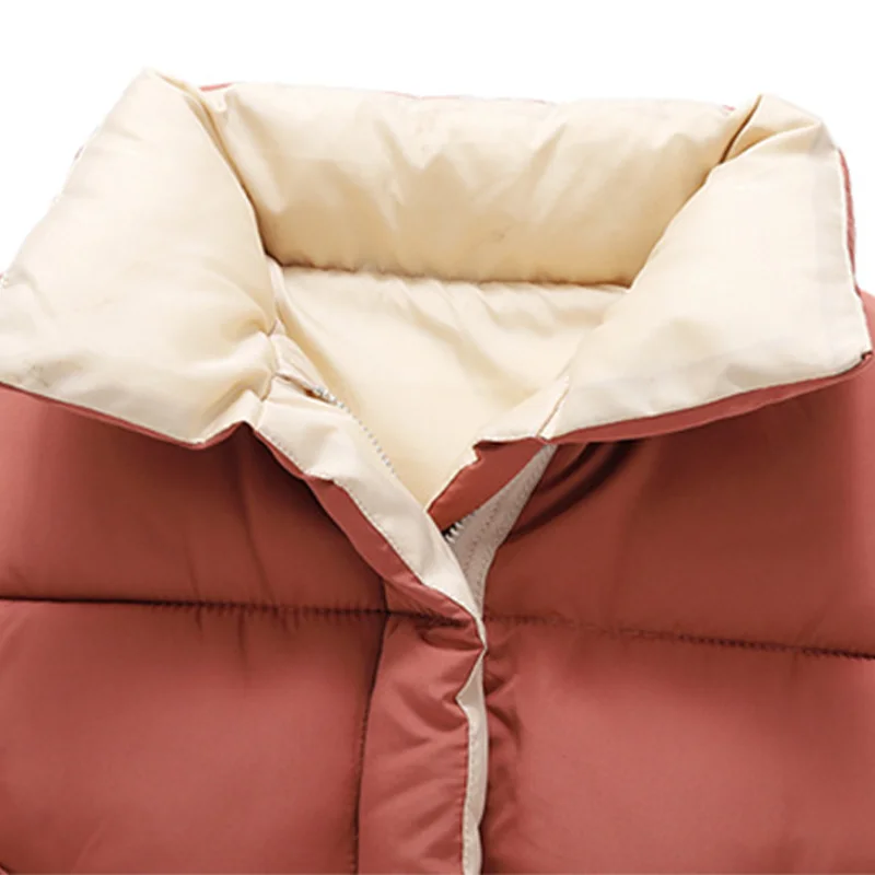 Детский однотонный пуховик на молнии возраст от 2 до 8 лет