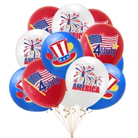 JOYMEMO American Independence Day Latex Balloons Set 4th of July National Flag Printed Balloons USA Festive Party Decorations