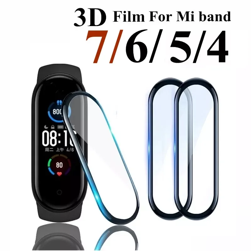 

3D Glass for Xiaomi mi band 5 4 6 7 Soft Screen Protector Protective Xiami Miband6 band6 Miband5 Cover For Xiomi mi band 5 Film
