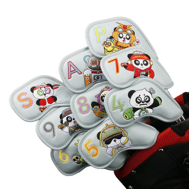 

Golf Club Head Cover 9pcs Panda Corresponding Number Tags To Protect Clubs Golf Club Covers Stylish Protective Golf Accessories