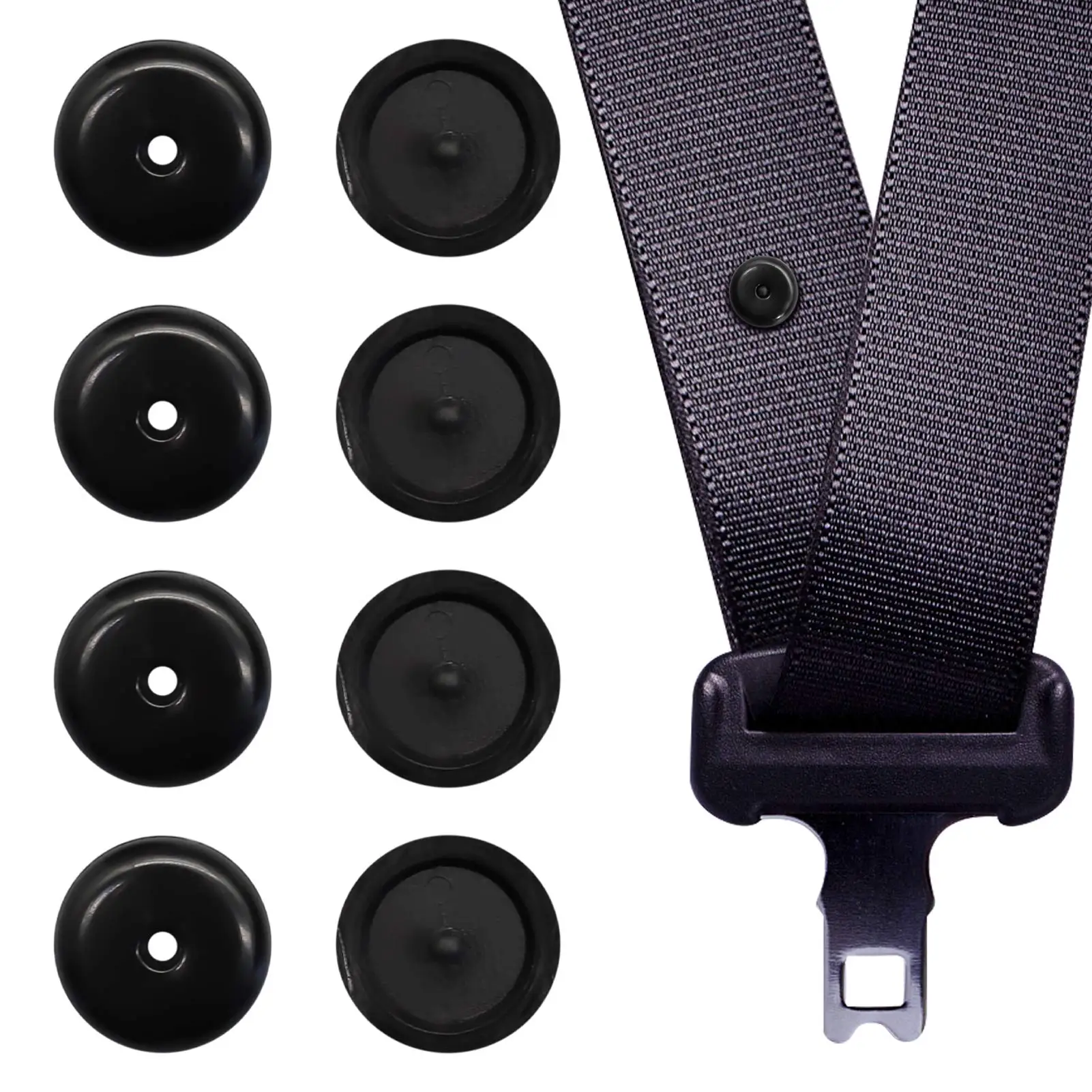 

10PCS Car Safety Seat Belt Stopper Spacing Limit Buckle Clip Retainer Seatbelt Stop Button Anti-slip Plastic Black Auto Parts