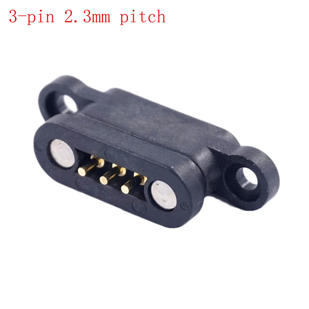 

1Pairs Spring Loaded Magnetic Pogo Pin Connector 3 Positions Magnets Pitch 2.3 MM 3PThrough Holes PCB Solder Male Female Probe