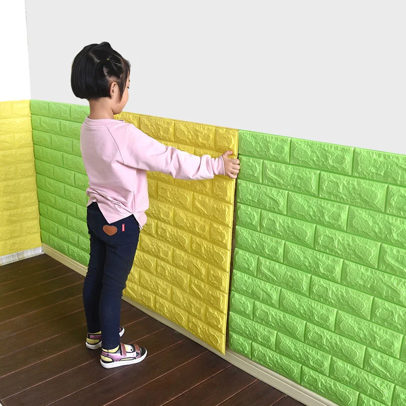 

3D Wooden Wall Sticker Home Decor PE Foam Waterproof Wall Covering Self Adhesive Wallpaper For Living Room Bedroom Panel