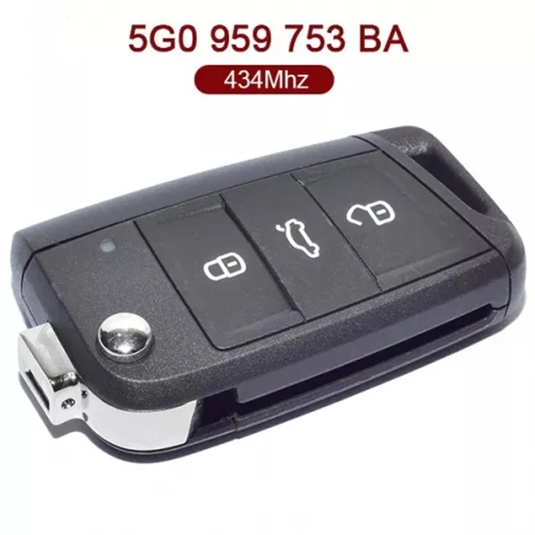 

OEM 3 button car key for Volkswagen 5G0 959 752 BA 434MHZ 48 chip