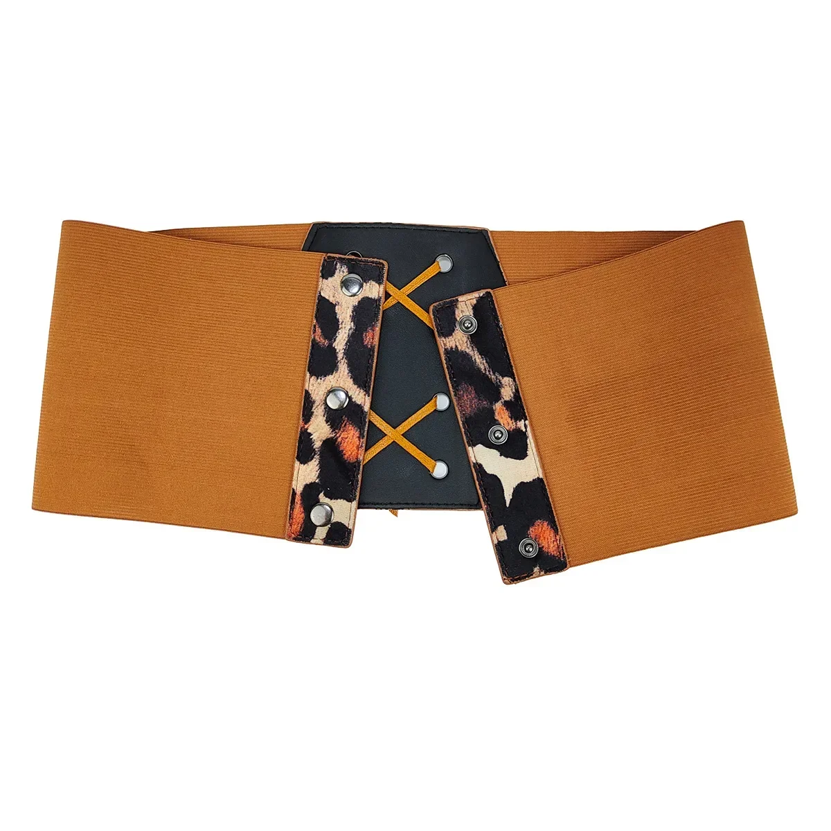 15cm Wide Women Fashion leopard Slim Corset Cummerbunds Elastic Belts Waistband Female Coat Fur Hige Waist Belt Accessory