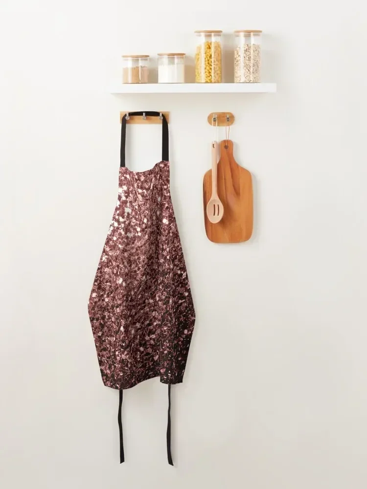 Гламурный Марсала коричневый красный искусственный блестящий фартук с