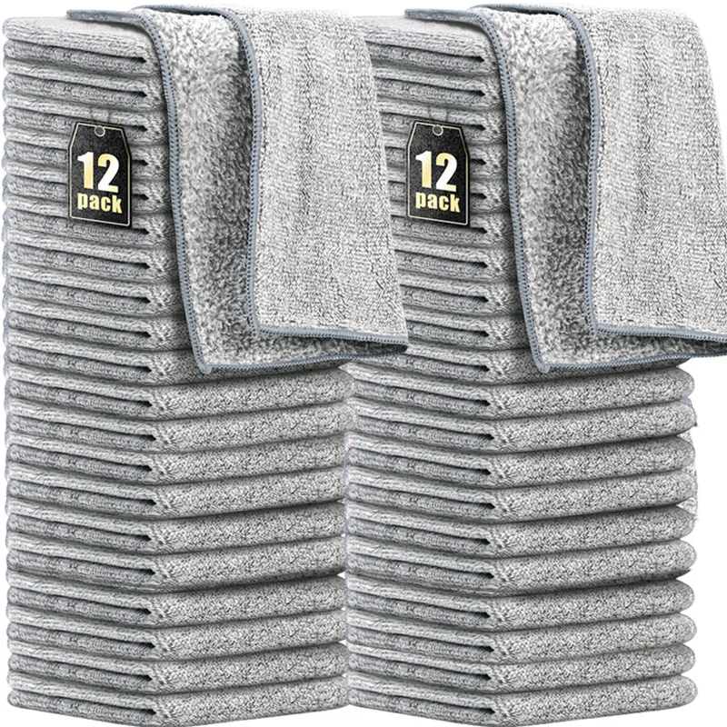 

Серые супервпитывающие микрофибровые тряпки для мытья посуды