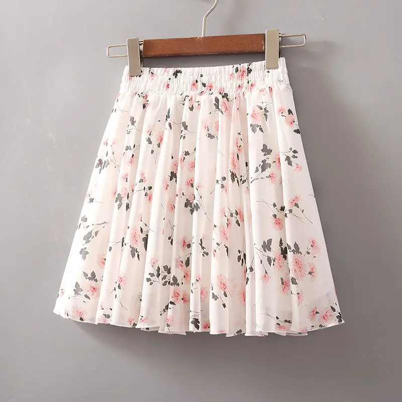 

Летние женские юбки, шорты А-силуэта, юбки с цветочным принтом и оборками, юбки с высокой талией, милая Женская милая уличная мини-юбка для та...