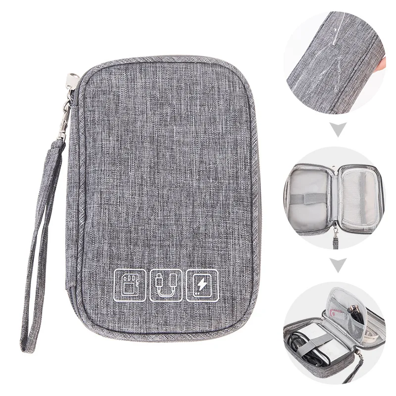 

Portable Cable Digital Storage Bags Organizer Gadgets Wires Charger Power Battery Zipper Cosmetic Bag Case Accessories