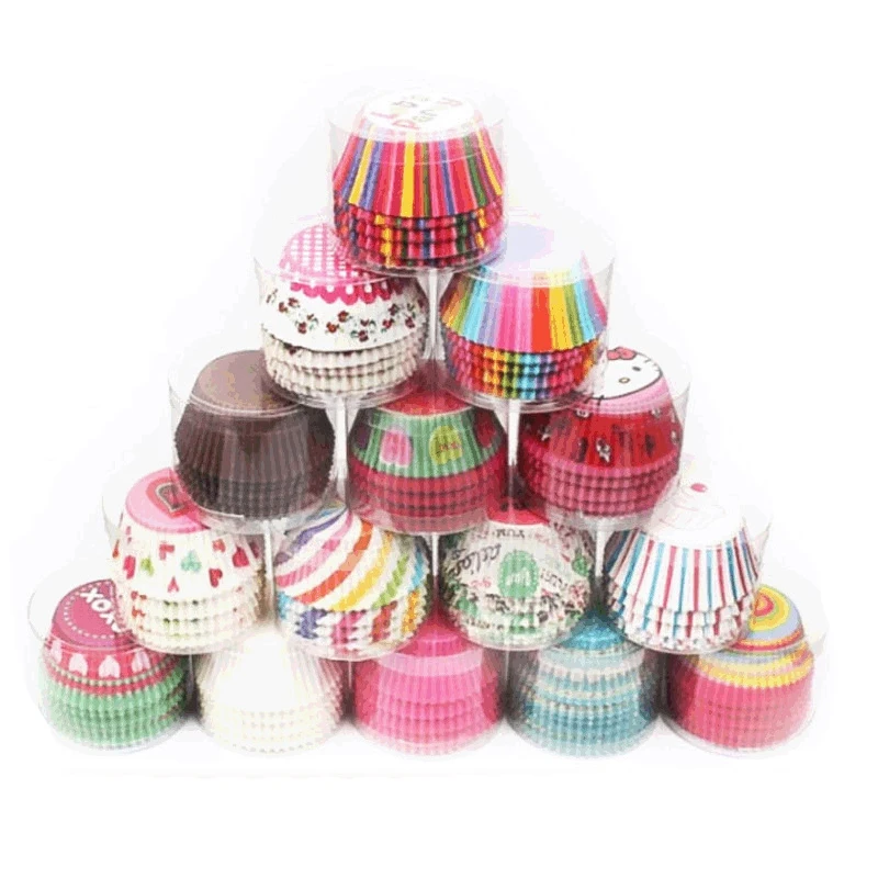 

Формы для кексов, 1200 шт., бумажные обертки для кексов, 6 стилей, чашка для выпечки, для маффинов, десертов, свадебной вечеринки, дня рождения