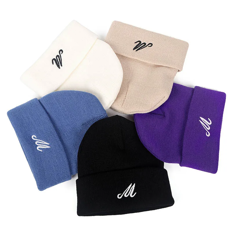 

Новинка 2021, универсальная шерстяная шапка с вышивкой в Корейском стиле, пуловер в европейском и американском стиле для мужчин и женщин, вяза...