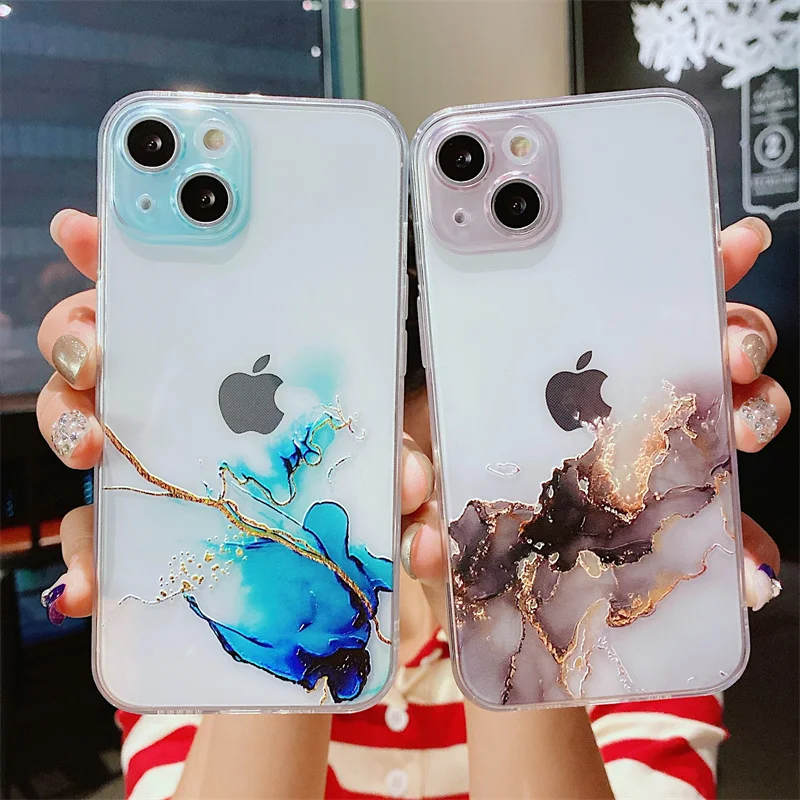The mobile phone case adopts watercolor paint which is suitable for the shockproof transparent of iPhone 13 |