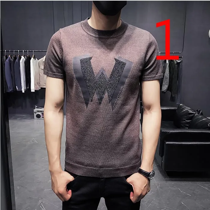 

Новинка 2019, Европейская станция, двойная шелковая хлопковая ледяная шелковая футболка с короткими рукавами, Мужская однотонная брендовая т...