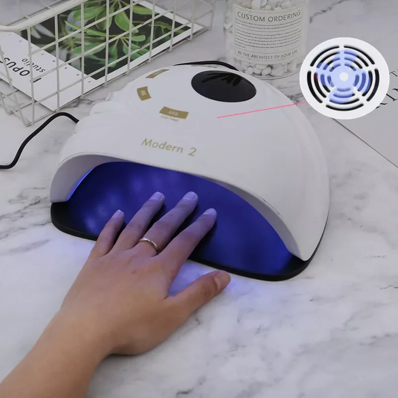 

2022NEW 120W UV LED Nail Lamp Dryer With Fan 45 LEDs for Drying Nail Gel Polish New Manicure Pedicure Nail Salon Lamp Dryer