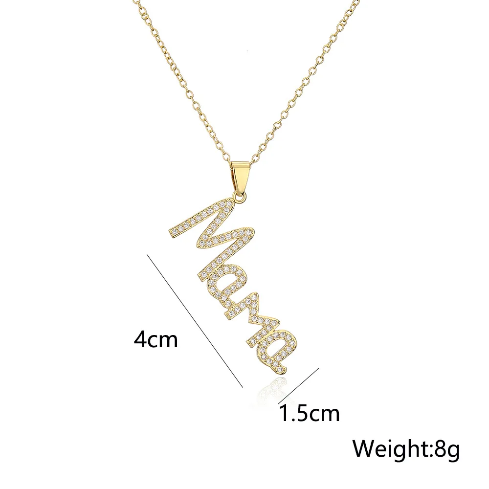 Mama Mon Letter Name Crystal Necklace for Women Mother Day Gift Zirconia Filled Pendant 2022 Jewelry Present |