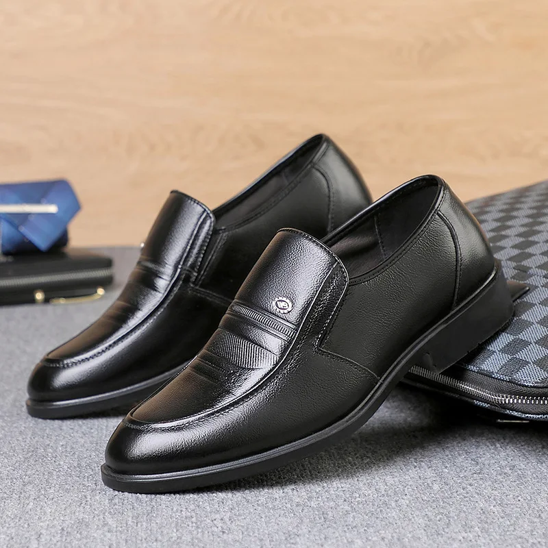 

Business Formal Mens Loafers Genuine Leather Dress Shoes Office Black Wedding Oxford Shoes for Man Fashion Casual Banquet Shoe