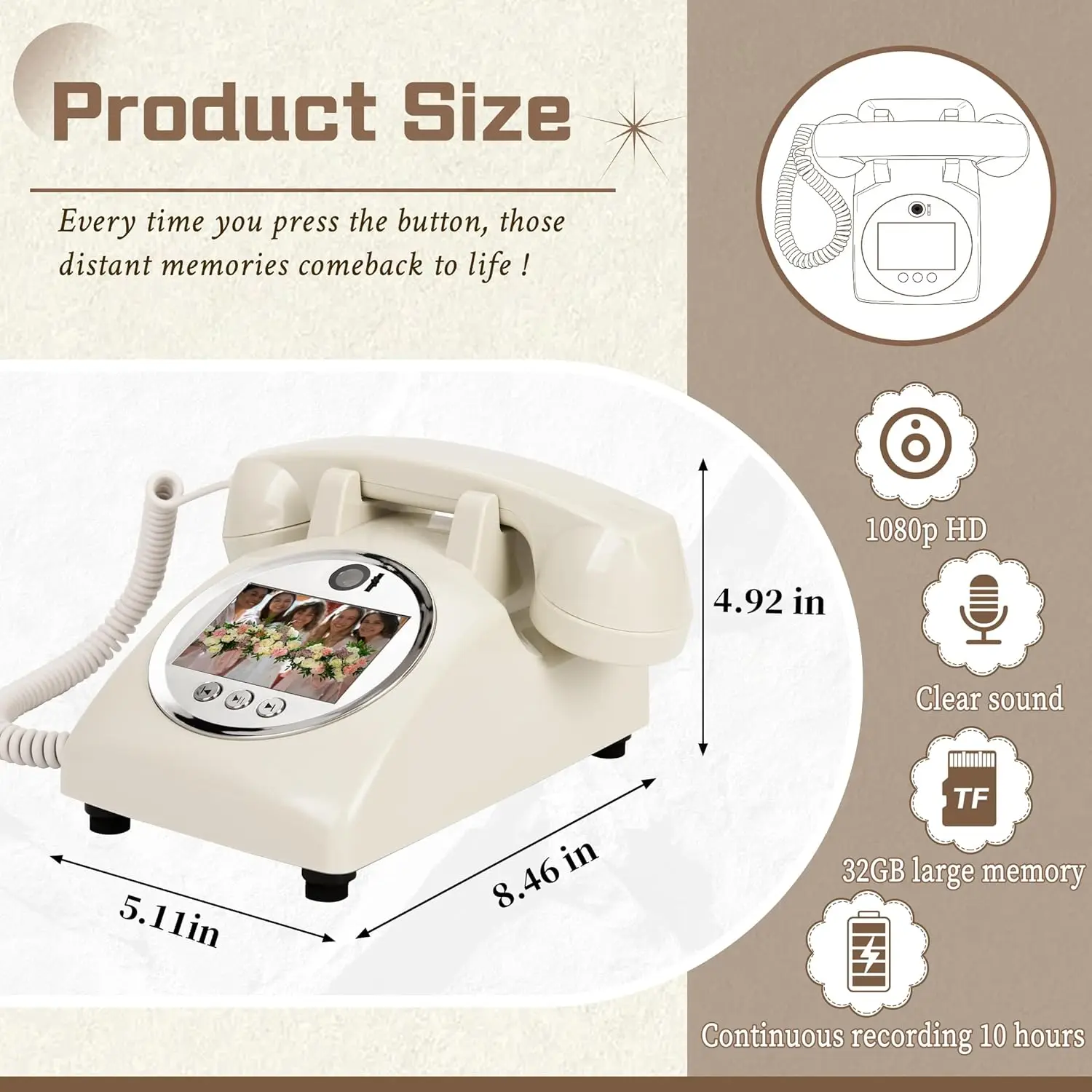 Ретро-Свадебный аудио-видео гостевой телефон Банкетная книга с благословением