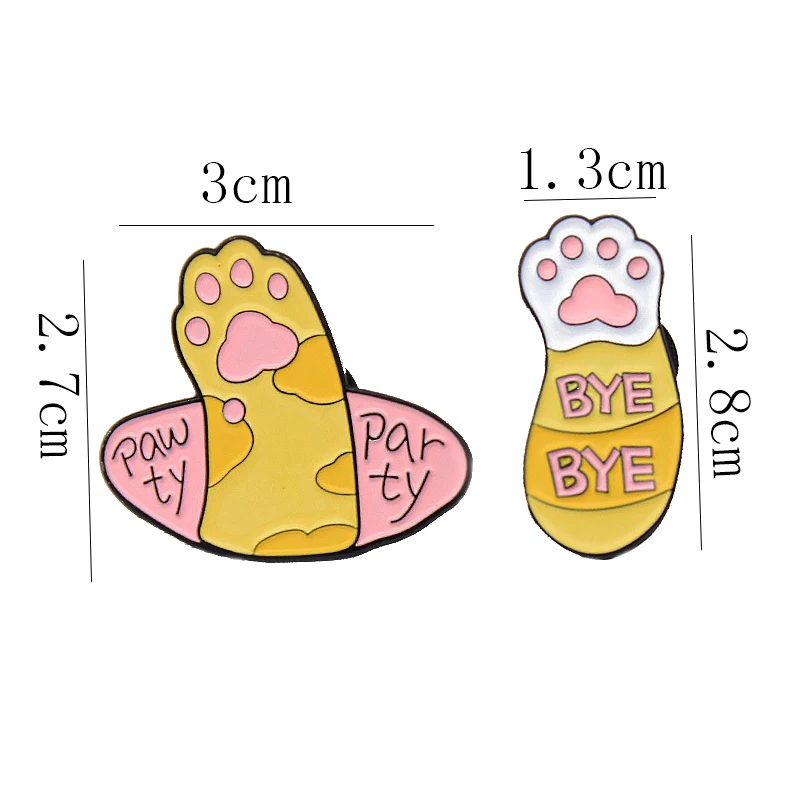 Cartoon Cute Animal Cat Paw Enamel Pins Pink Kitten Gesture BYE Fun Alloy Brooch Clothes Accessories Jewelry Gifts |