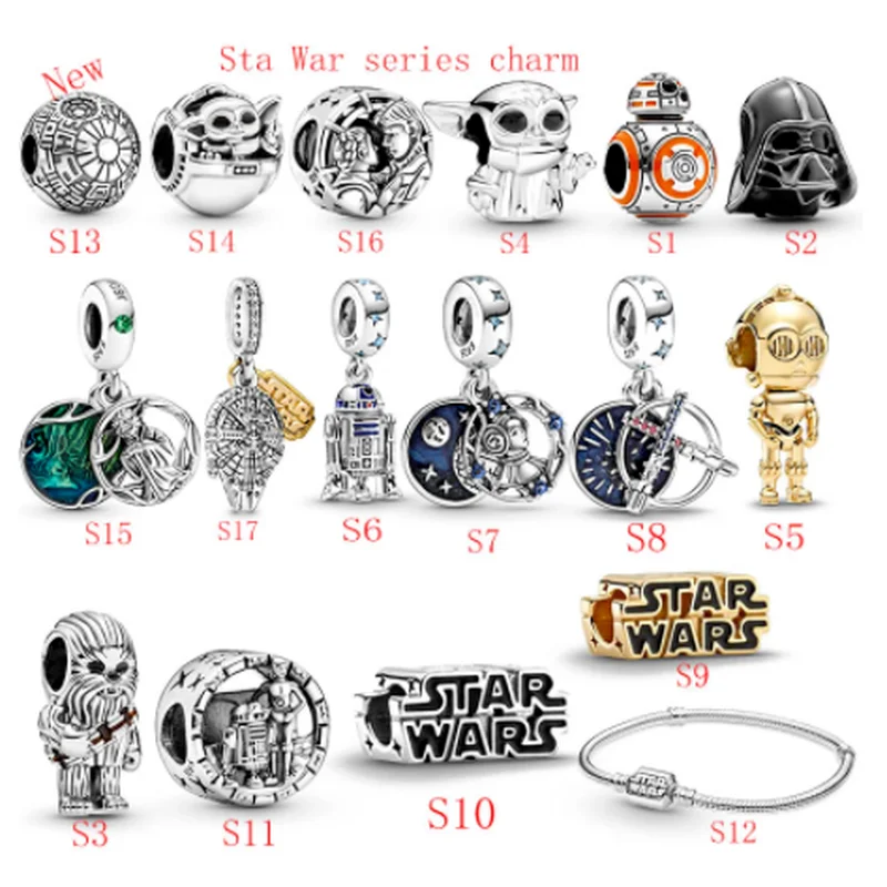 

Hot New Sale 925 Sterling Silver Star Robot Series Charms Beads Fit Original Pandora Bracelet Bangle Making Fashion Jewelry Gift