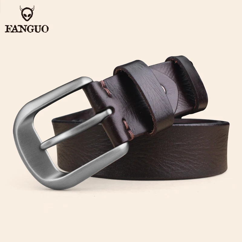 Genuine Leather Buckle Pin Belt For Men Handmade Cowhide Soft Belt All-match Casual Jeans Leather Belts
