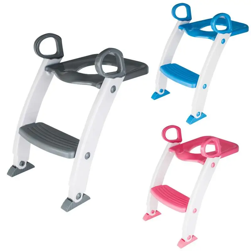 

Potty Seat With Ladder Adjustable Potty Chair For Toddler Non-Slip Toddler Toilet Seat For Kids Boys Girls Training Toilet For