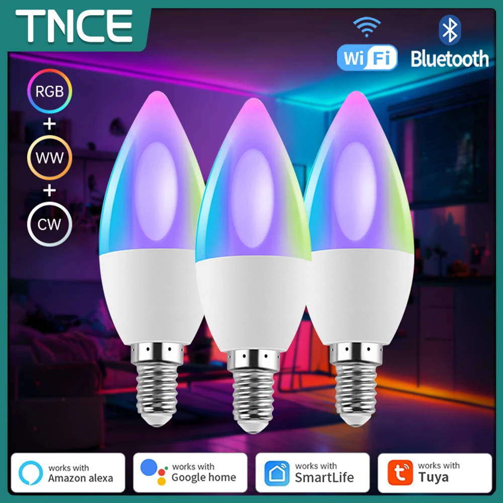 Умная светодиодная лампа TNCE Tuya с Wi-Fi/Zigbee/Bluetooth RGB регулируемой яркостью для