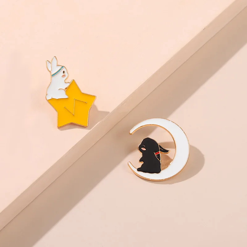 Модные Мультяшные значки для пар лучших друзей металлическая эмалированная