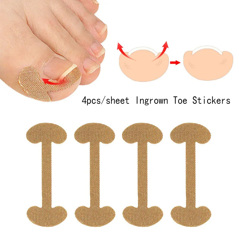 4pcs/Set  Ingrown Toenail Band Aid Relief Pain Paronychia Correction Pedicure Elastic Force Sticker Repair Bandage Toe Nail Care