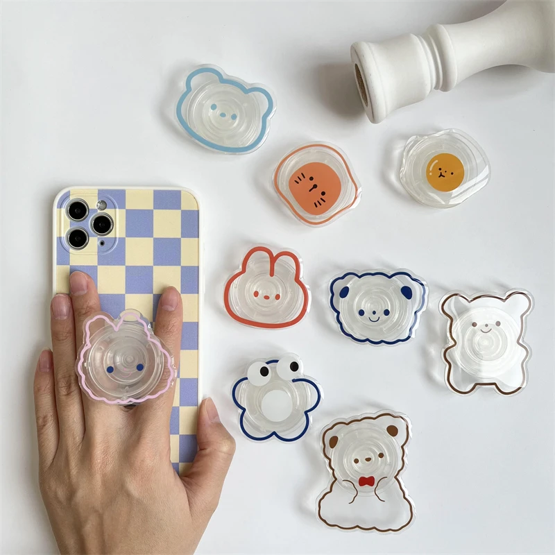 

Glossy Cartoon Animal Transparent Expandable Grip Tok Phone Holder Finger Ring Foldable Phone Socket Griptok Holder