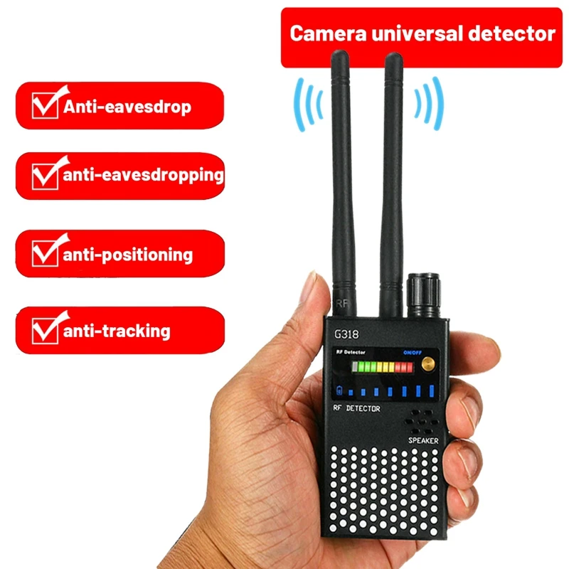 

G318A 1Mhz-6500Mhz GPS Locator Detector 15㎡ Precise Detection Anti Camera Theft And Anti Tracking Hotel Camera Detector