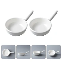 2pcs simple shape seasoning dishes porcelain plates soy sauce dishes vinegar holders
