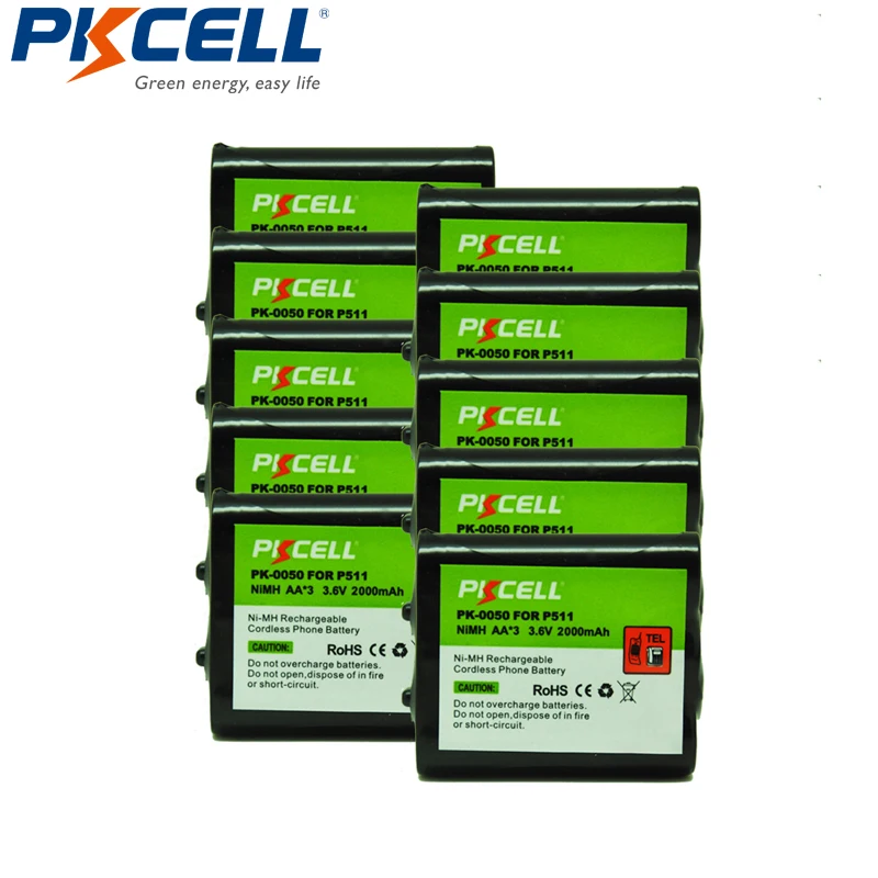 

10 x Cordless Home Phone Battery Pack for Panasonic CPB-487 P-P511 ER-P511 HHR-P402