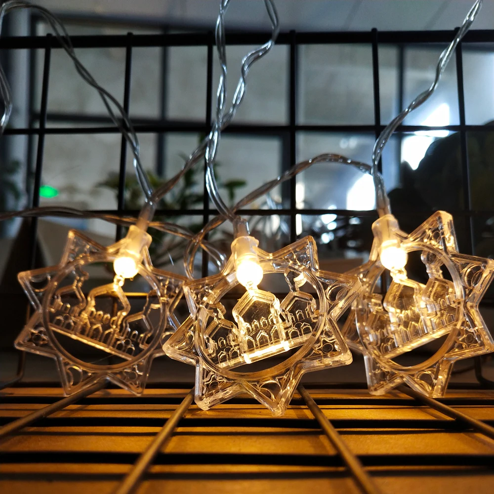 Светодиодная гирлянда с Луной и звездами модель 2022 года Декоративная Eid Mubarak