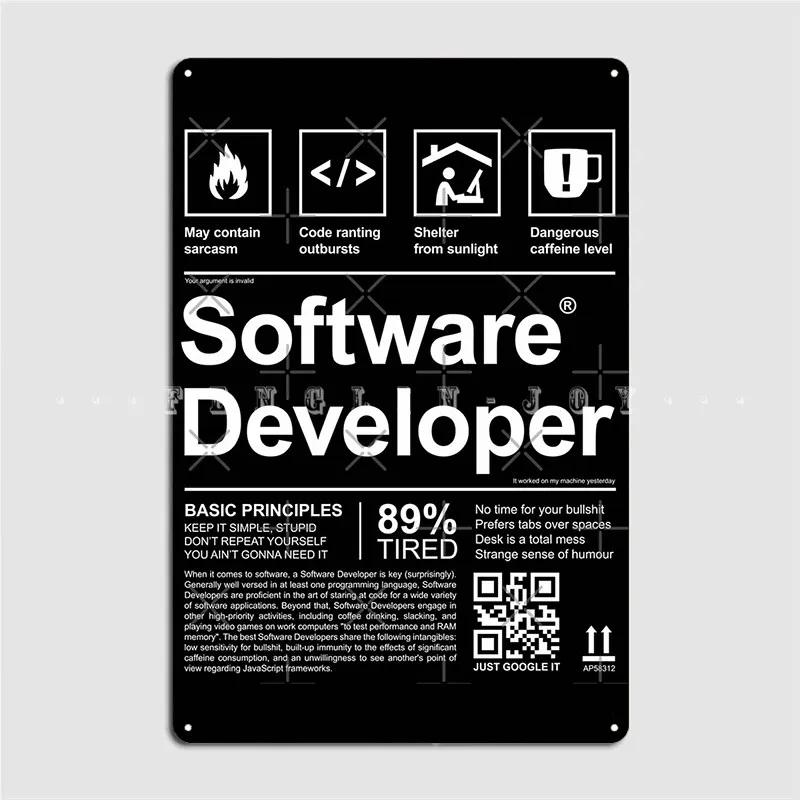 Этикетка разработчика программного обеспечения, металлический знак, Клубная пещера, паб, персонализированный Настенный декор, оловянный знак, плакат