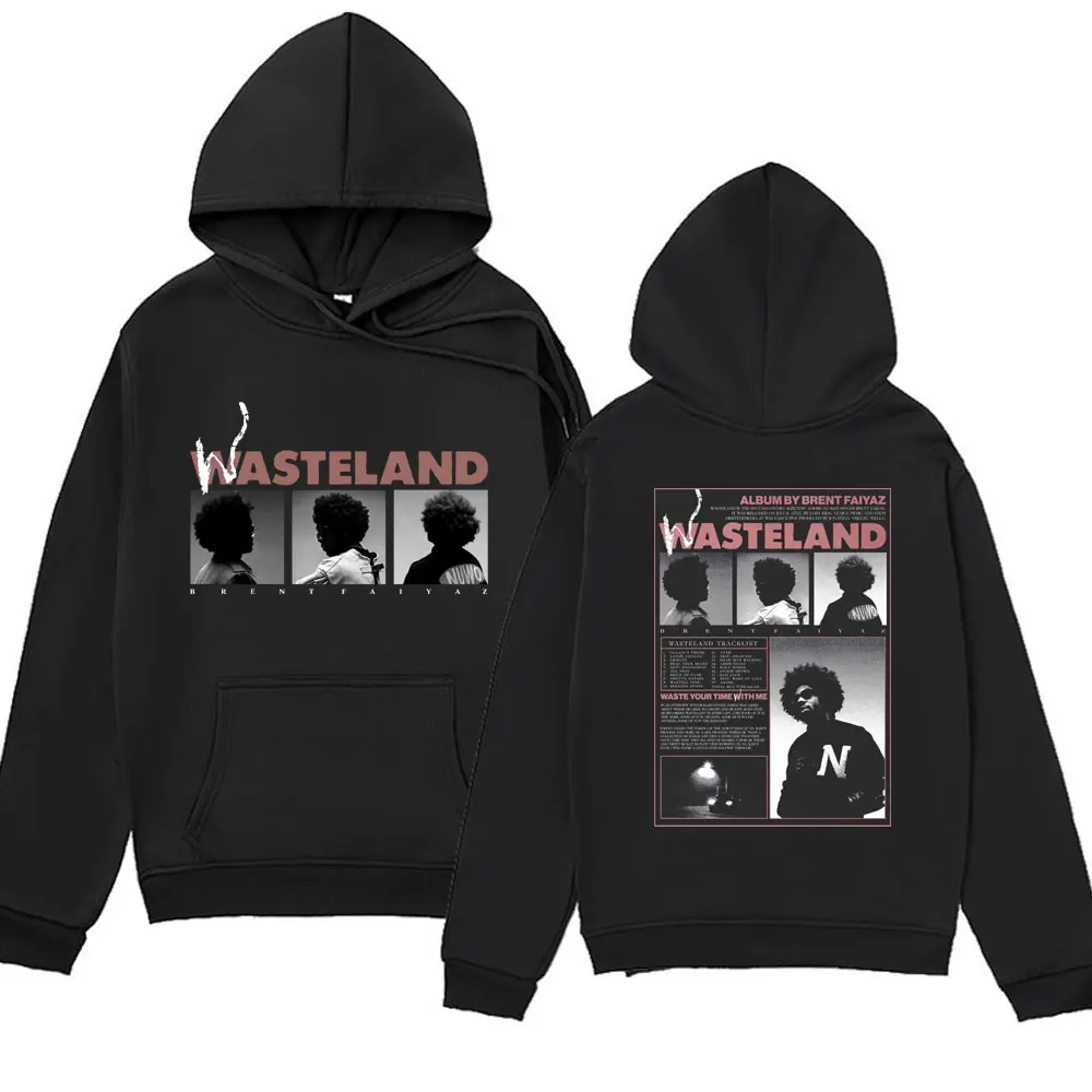 

Толстовка с капюшоном Брента Faiyaz, свитшот с графическим изображением музыкального альбома Wasteland, уличная одежда в стиле хип-хоп, винтажный пуловер, толстовки, Мужская Уличная одежда