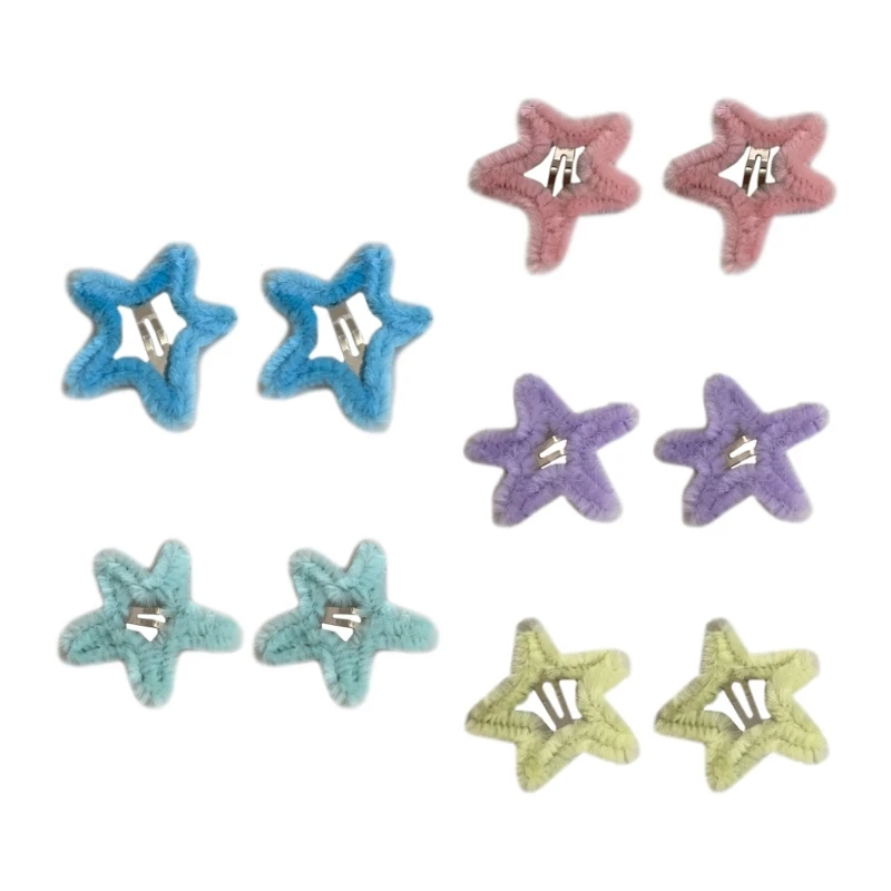 

Cute Star Shape Hairpins Hot Girls Plush Star Hair Clip Headdress Y2k Style Barrettes Cute Star Hair Clip for Woman