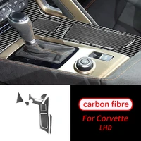 for chevrolet corvette c7 2014 2019 7pcs real carbon fiber cup holder console panel sticker trim car interior accessories