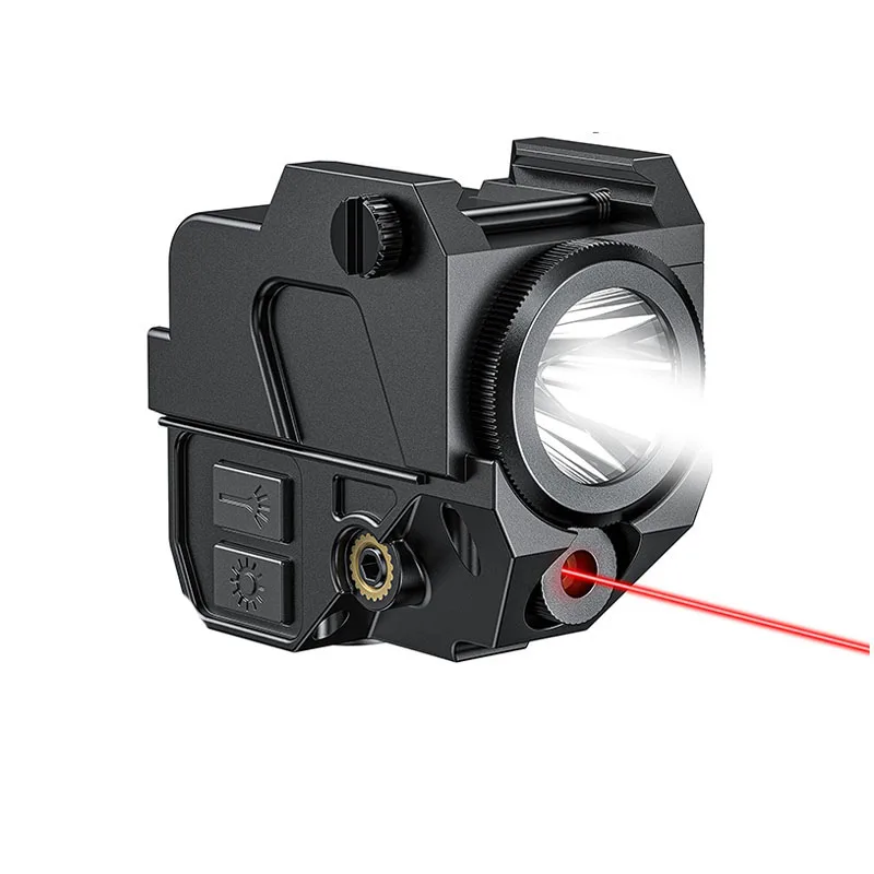 

For Handguns Pistol Red Laser Sight Light Flashlight Combo 500 Lumens Tactical Weapon Gun USB Magnetic Rechargeable