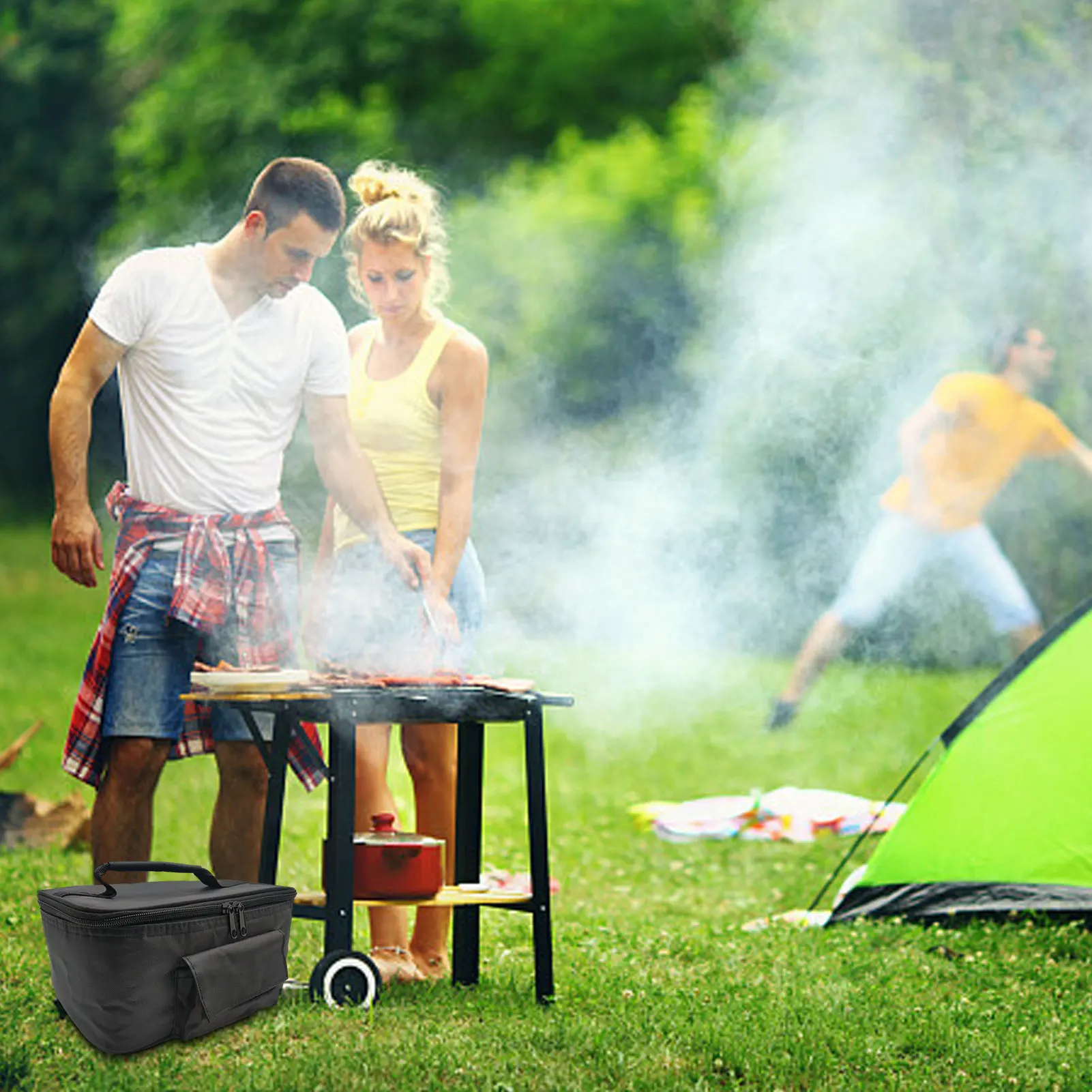 

12V Car Food Warmer Bag Portable Multi-function Heater Package Electric Lunch Bag Oxford Heated Insulation Bag For Camping