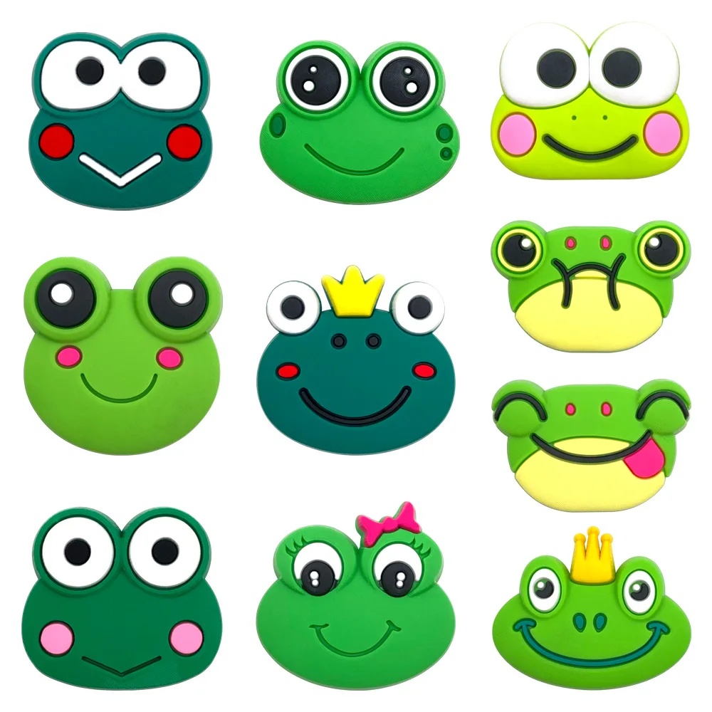 Фото Декоративные пряжки-шармы серии «Лягушка» для обуви Crocs, аксессуары для сандалий, DIY, модные игрушки в стиле Y2K, аниме, мультфильмы, милые кавайные украшения №1