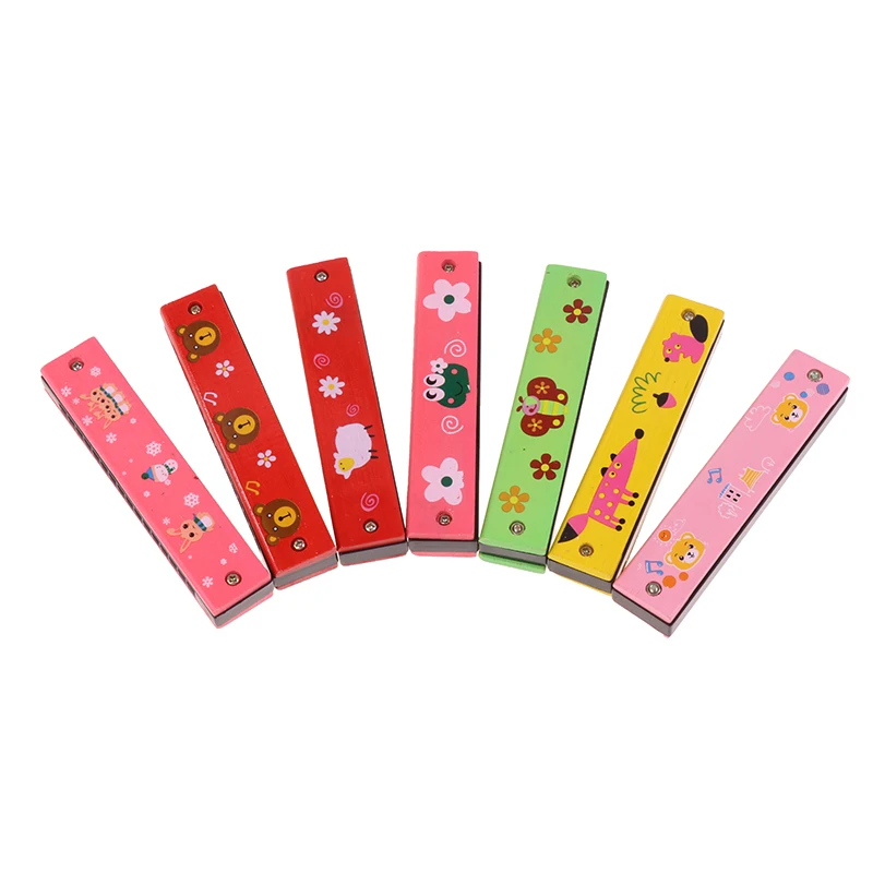 

Деревянная двухрядная Милая гармоника с мультяшным рисунком для начинающих детей музыкальные развивающие игрушки