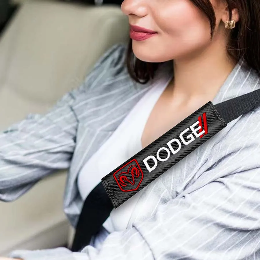 

2pcs Universal Car Seatbelt Shoulder Pad Strap Protector Buffer Cushion Interior Accessories For Dodge Journey Charger Durango