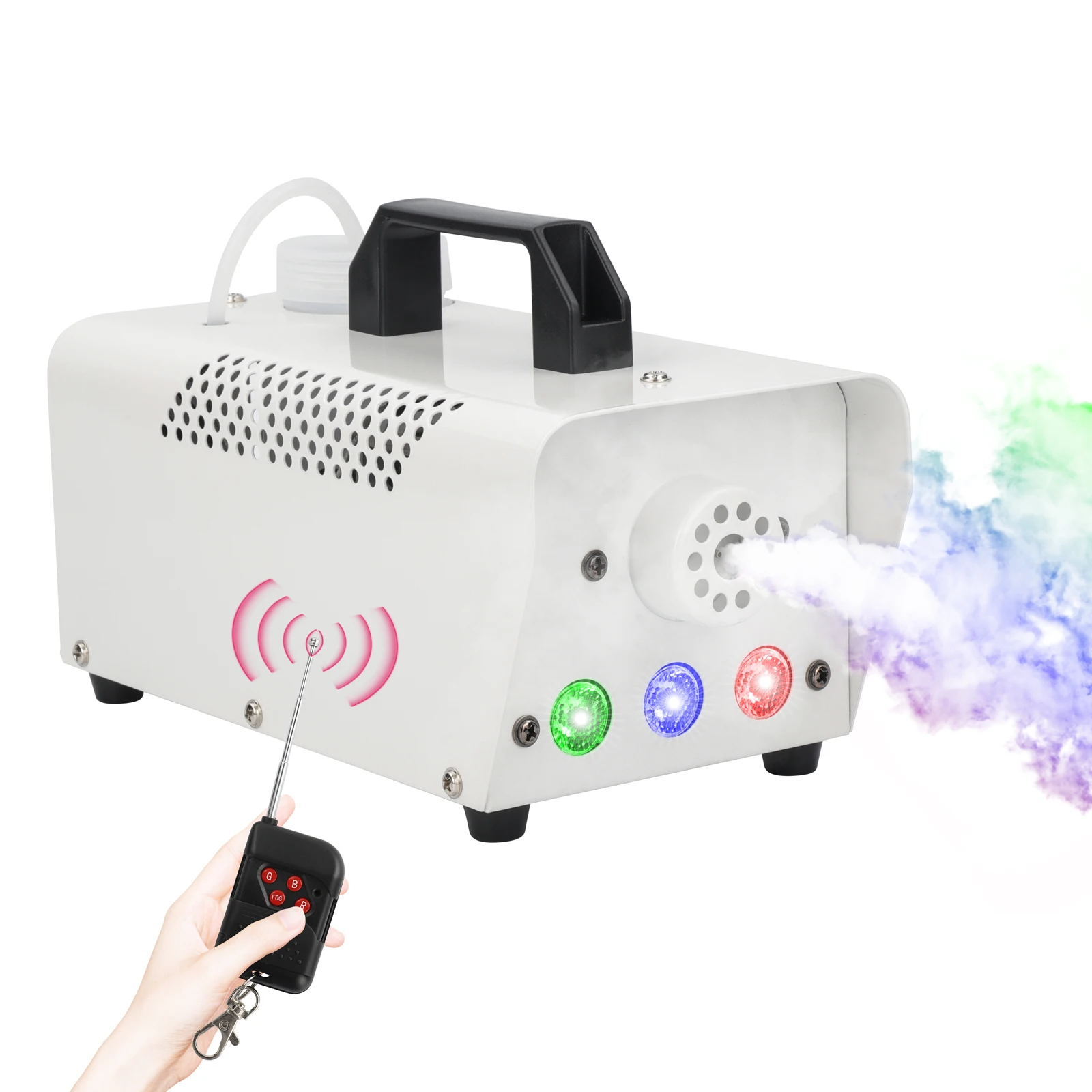 

Mini 500W LED RGB Wireless Remote Fog Machine DJ Disco Party Smoke Machine For Wedding Christmas Stage Equipment LED Fogger