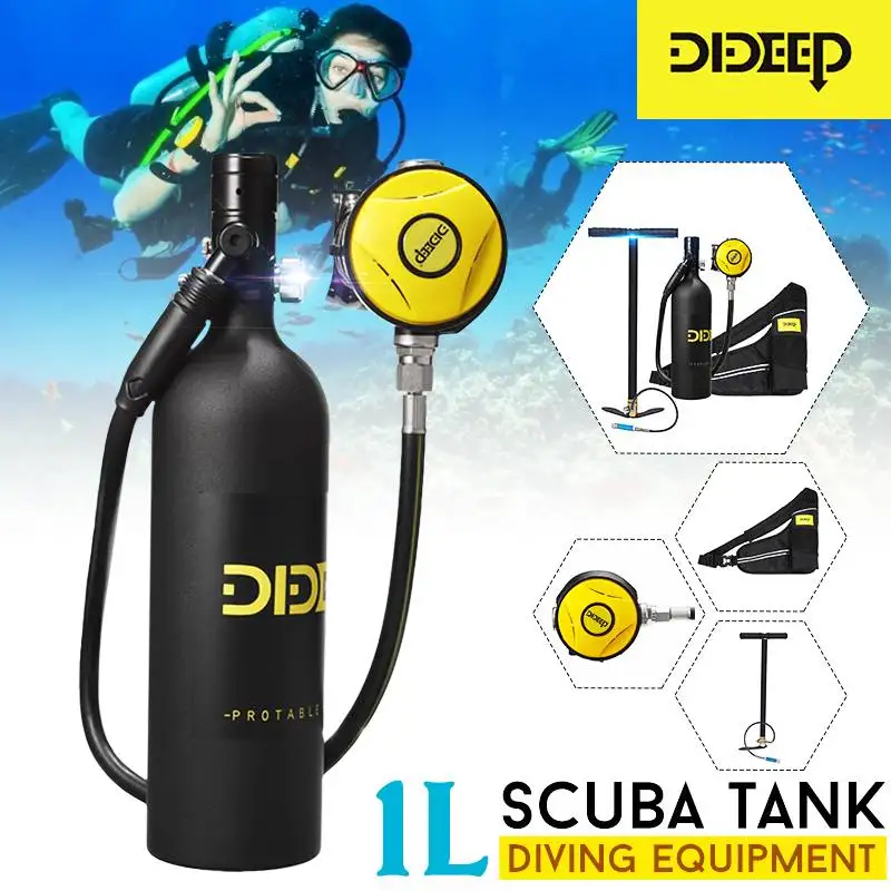 DIDEEP X4000Pro 1L Scuba Diving Gear Mini Oxygen Cylinder Diving Bottle Underwater Breathing Device Snorkeling Set Equipment