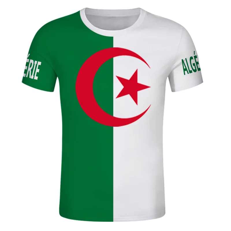 

ALGERIA Men T Shirt Custom Rugby Festival Tshirt Arabic Algerie Flag Print Text French Algeria Jersey Children Tee Top